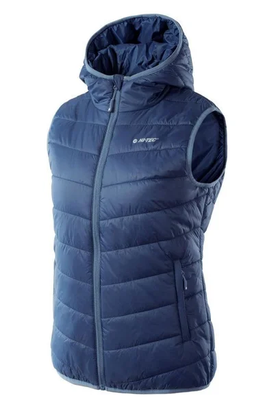 Modrá dámská vesta s fleecovou izolací pro outdoorové aktivity