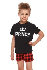 Dámské krátké  pyžamo Prince v černé barvě Dn-nightwear