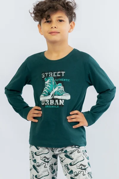 Vienetta Kids Dětské Pyžamo s Teniskami - Street Urban