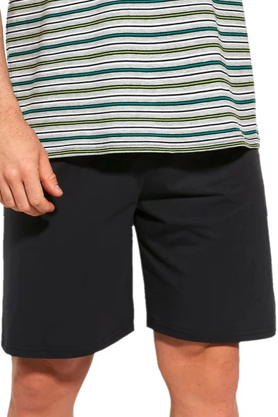 Šedé pánské pyžamo Stripy & Shorts od Cornette