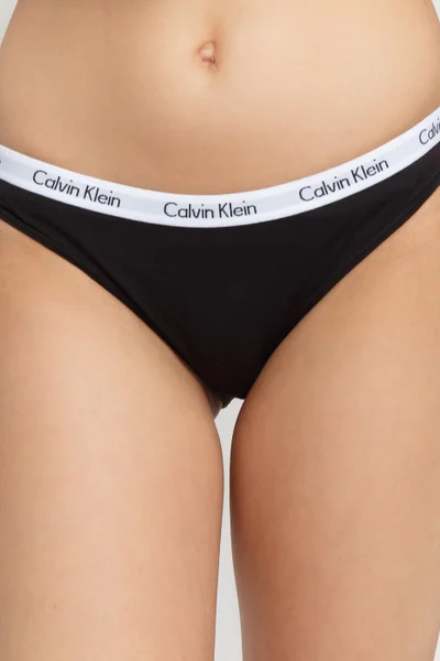 Dámská kalhotky 3pcs černobílomodrá - Calvin Klein černá