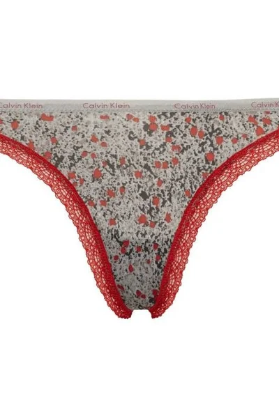 Dámská kalhotky šedočervená - Calvin Klein šedá a červená