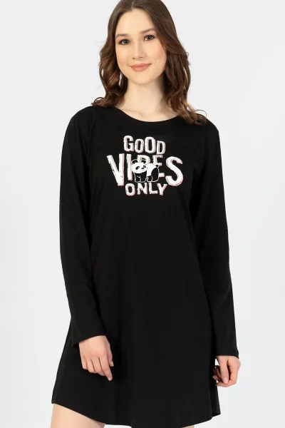 Dámská noční košile s dlouhým rukávem Good vibes Vienetta