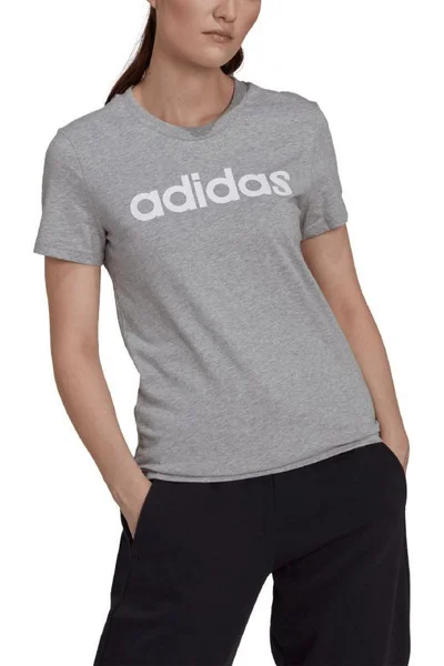 Pánské šedé tričko ADIDAS Essentials Logo Slim Fit