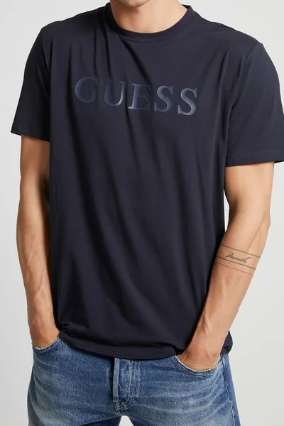 Pánské tričko - DPM tmavě v modré barvě - Guess
