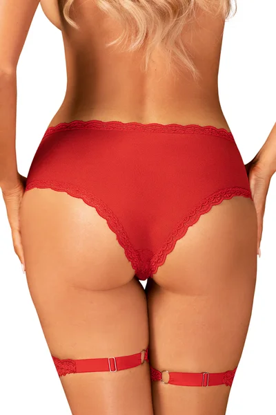 Dámská smyslné kalhotky Belovya garter panties - Obsessive červená