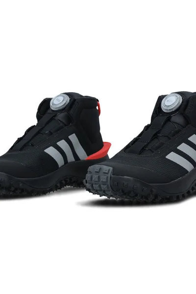 Zimní kotníkové boty pro juniory - Černá s červenou