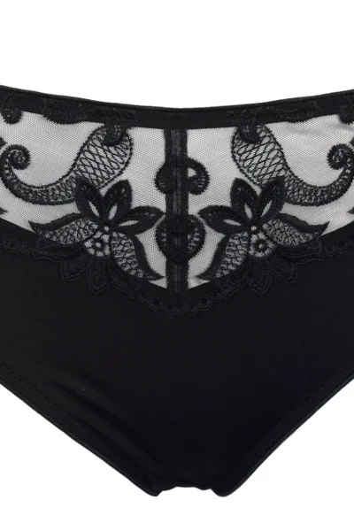 Černé krásné kalhotky Felina s vyšívanou krajkou