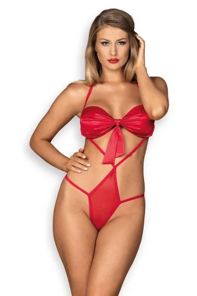 Dámské erotické body Giftella teddy - Obsessive červená