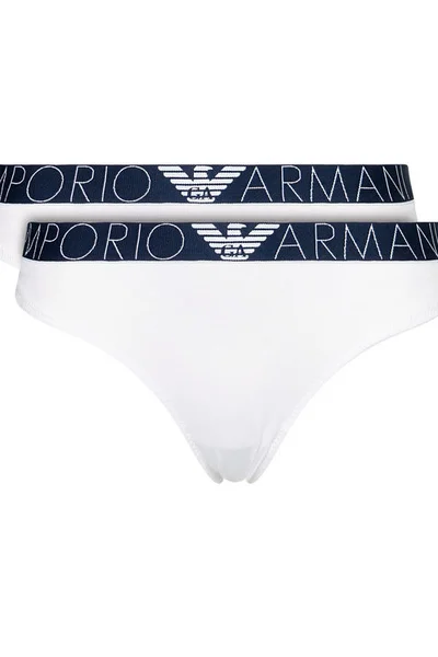 Dámské kalhotky  v bílé barvě - 2 pack - Emporio Armani