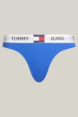 Dámská modrá tanga Tommy Hilfiger s logem v pase