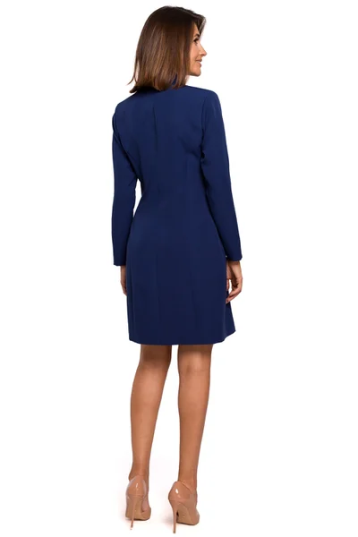 Modrý minimalistický set šatů s blejzrem - Elegantní Stylove
