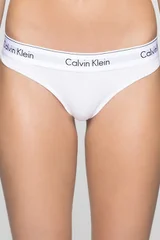 Bílá dámská tanga Calvin Klein s logem v pase