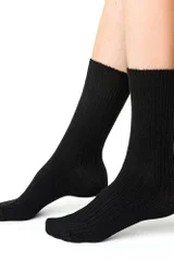Dámské hřejivé ponožky Alpaka černé s vlnou Steven