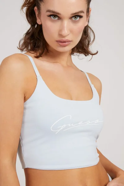 Guess dámský mint crop top s tenkými ramínky