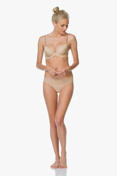 Podprsenka s kosticí Calvin Klein v tělovém odstínu