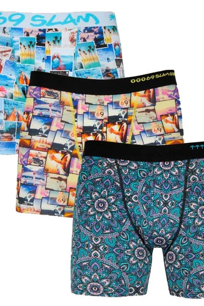 Pánské boxerky fit mix 3PACK PACMRT-PO - směs barev Gemini