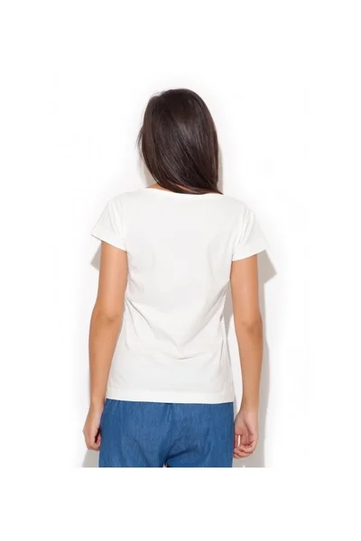 Bílé dámské tričko Katrus s módním potiskem