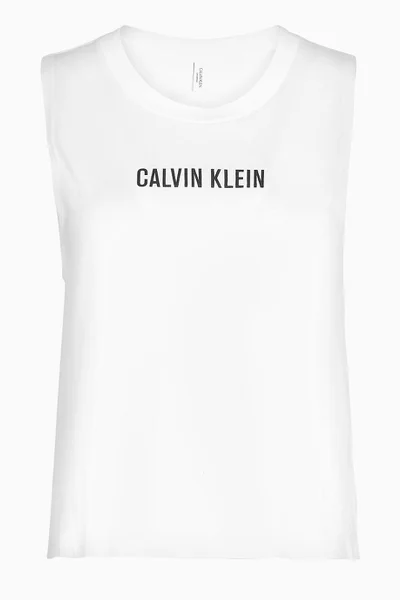 Pánské bílé tílko s rozparky Calvin Klein