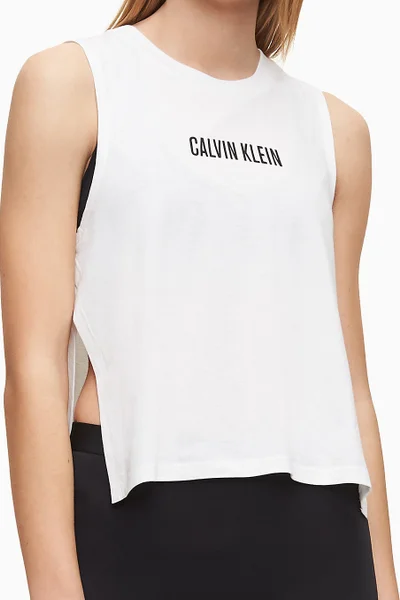 Pánské bílé tílko s rozparky Calvin Klein