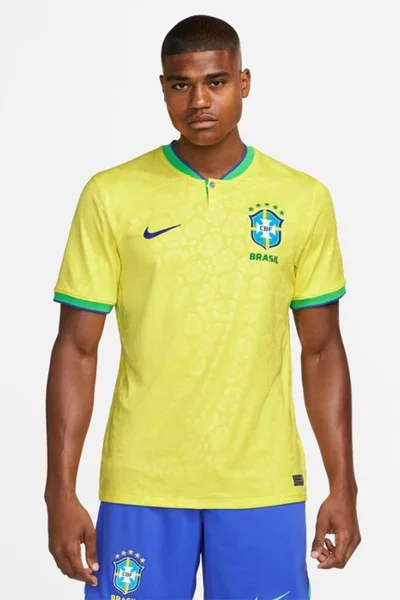 Žluté pánské tričko Nike Brazil Homme - krátký rukáv