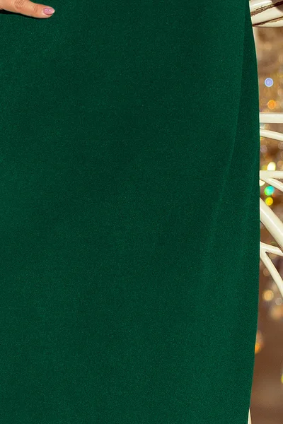 Zelené šaty zdobené volánky Numoco