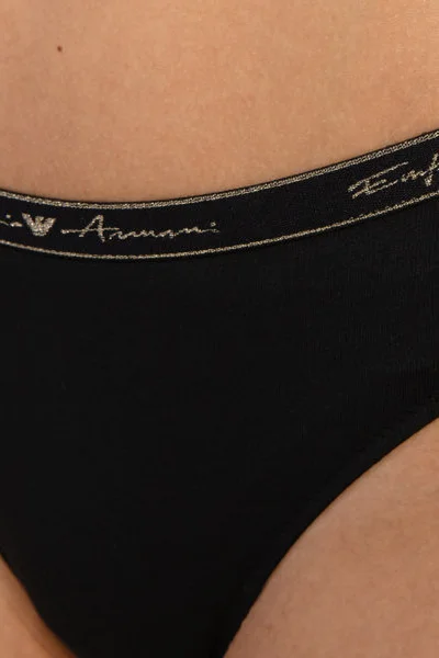 Dámské brazilské kalhotky 2 pack  - - v černé barvě - Emporio Armani