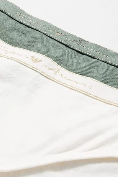 Dámské brazilské kalhotky 2 pack  - - zelenábílá - Emporio Armani zelená a bílá