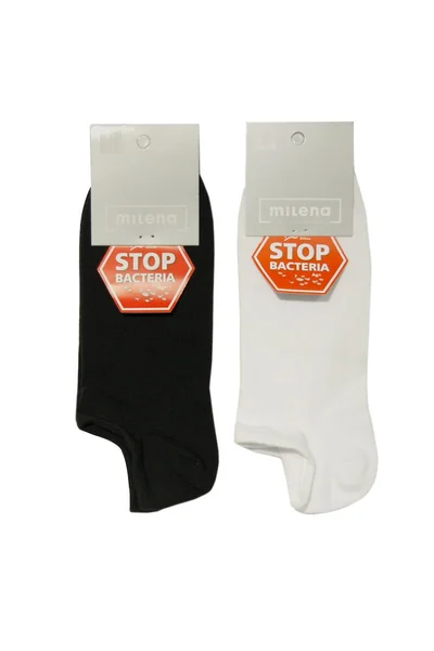 Pánské mini ponožky STOP bacteria - Milena bílá