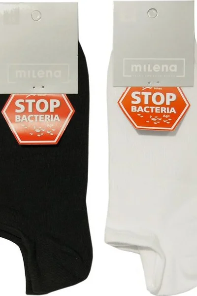 Pánské mini ponožky STOP bacteria - Milena bílá