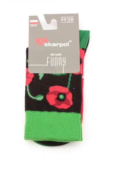 Veselé bavlněné ponožky Funny Poppy - Skarpol