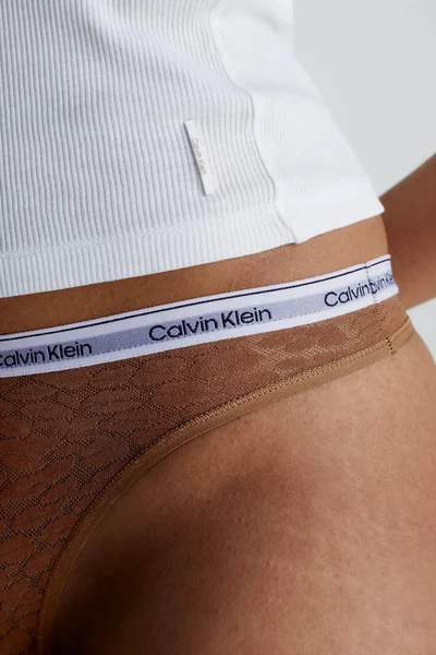 Calvin Klein Leopardí Krajková Vysoká Tanga