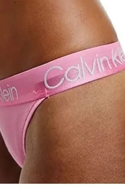 Dámské růžové tanga s logem Calvin Klein