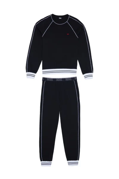 Pánské pyžamo - 0PCAF v černé barvě s bílou - Diesel