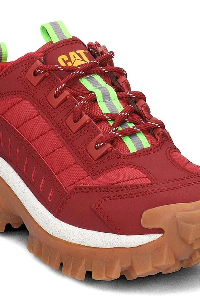 Sportovní kožené boty CAT Caterpillar v tmavě červené barvě
