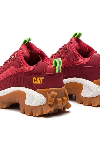 Sportovní kožené boty CAT Caterpillar v tmavě červené barvě
