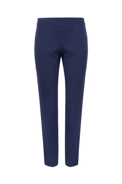 Modré chino kalhoty s nařasenými nohavicemi a elastickým pasem - Makover