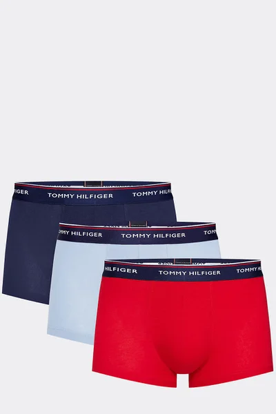 Pánské boxerky 3pcs červenomodrá - Tommy Hilfiger černá