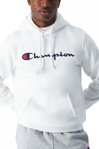 Pánská mikina s kapucí bílá - CHAMPION HOODED SWEATSHIRT