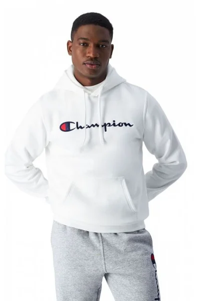 Pánská mikina s kapucí bílá - CHAMPION HOODED SWEATSHIRT