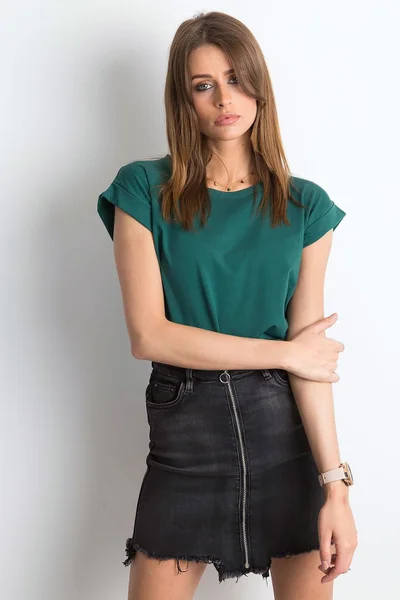 Zelené dámské tričko s krátkým rukávem - FPrice