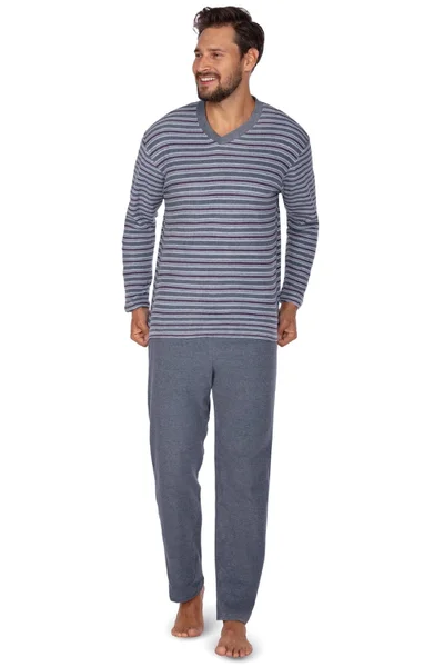 Mužské froté pyžamo 450 - Modrá pohoda