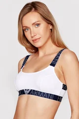 Dámská bralette sportovní podprsenka  v bílé barvě - Emporio Armani