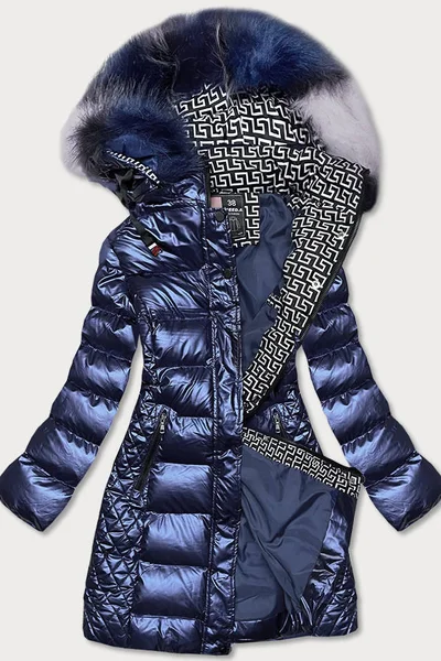 Dámská lesklá zimní bunda - Speeda tmavě modrá Good Looking