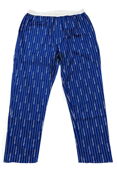 Pánské pyžamové kalhoty - 1MR - modrábílá - Calvin Klein