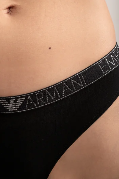 Emporio Armani černé dámské kalhotky - výhodné balení 2ks