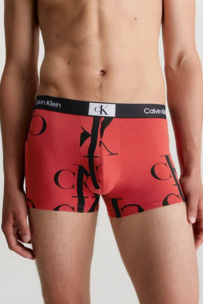 Červené pánské boxerky Calvin Klein s potiskem a logem