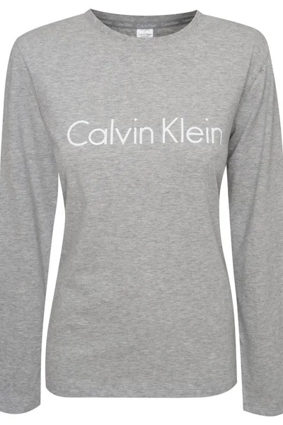 Pánské tričko s dlouhým rukávem - P7A - Šedá - Calvin Klein šedá