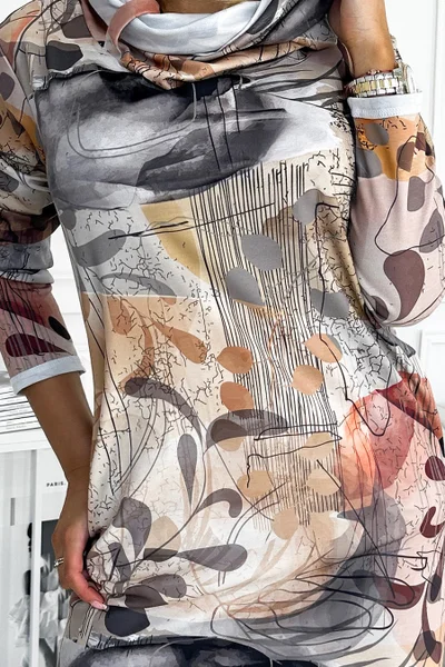 IRENE - Dámské šaty se vzorem  brown