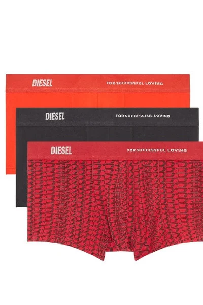 Pánské boxerky 3ks -   černáčervená - Diesel černá/červená